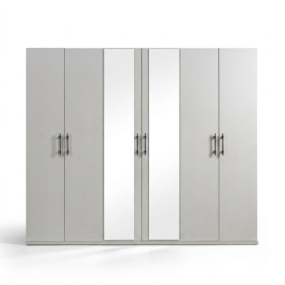 Armadio da letto bianco 254 cm moderno mobili di stoccaggio bianchi