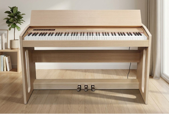 Piano digitale Pianoforte da casa Tastiera digitale 130cm Marrone chiaro
