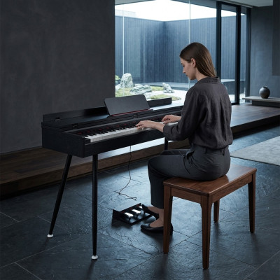Piano digitale nero pianoforte stage pianoforte lucido per casa