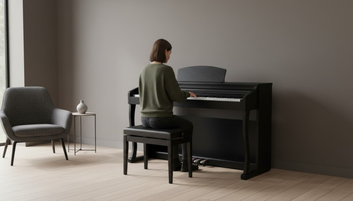 Piano digitale nero stage pianoforte lucido pianoforte da casa