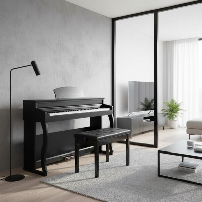 Piano digitale nero pianoforte stage lucido pianoforte da casa