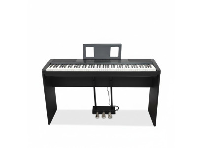 Piano digitale da palco nero lucido