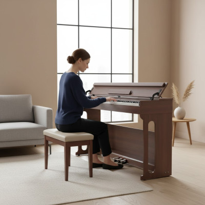 Piano digitale per casa 137cm Marrone