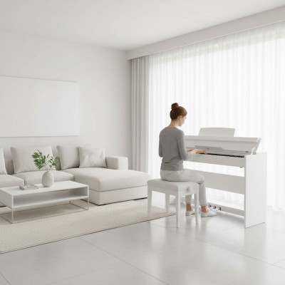 Piano digitale Pianoforte da casa Tastiera digitale 137cm Bianco