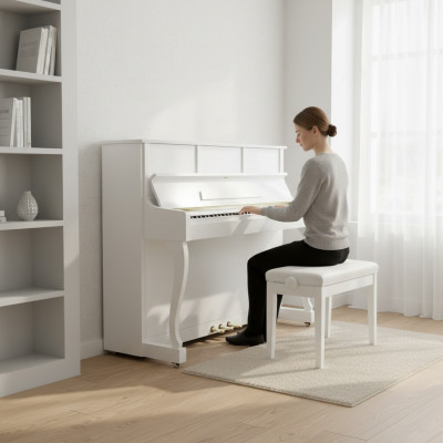 Questo pianoforte digitale bianco offre creatività e stile senza limiti