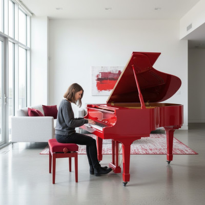 Pianoforte a coda digitale rosso