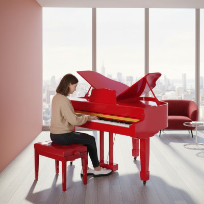 Pianoforte digitale a coda lucido rosso