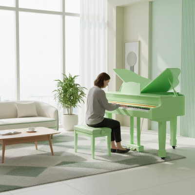 Pianoforte digitale pianoforte a coda lucido pianoforte verde