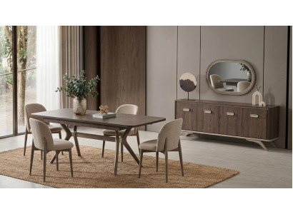Tisch Konsole Spiegel Stil modern braun bequem Wohnzimmer rechteckig