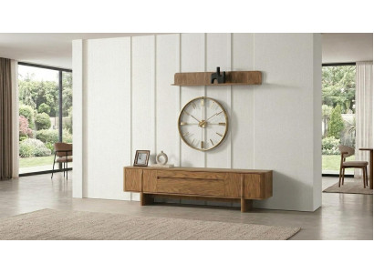 TV board Wandregal Stil modern braun Wohnzimmer bequem praktisch geräumig