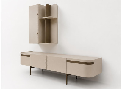 Wohnwand Set Schrankwand Hängeelement Moderner Stil Material Holz