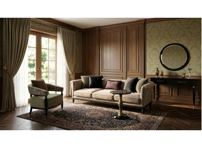 Wohnzimmer Set 3-Sitzer Konsole Spiegel Beistelltisch Modern