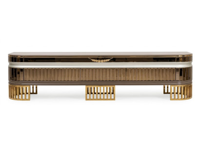 TV Lowboard Gold Modern Designer Möbel Wohnzimmer Schrank Stauraum