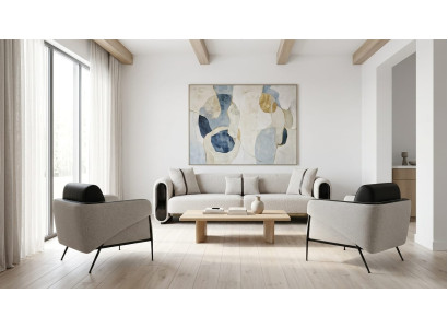 Wohnlandschaft Sofa 3+1+1-Sitzer Beige Textil Modern Zeitgenössisch