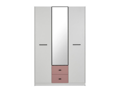 Weißer 3-türiger Kleiderschrank Jugendschrank modern Schlafzimmer Jugendzimmer