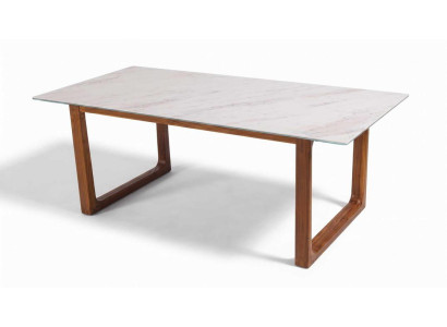 Tisch Groß schön geräumig nachhaltig braun weiß moderner Stil