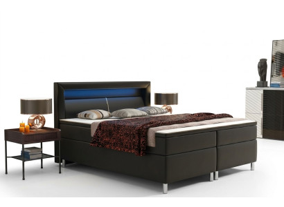 Letto a boxspring Box Hotel con materasso viscoelastico e materasso in pelle Letto matrimoniale