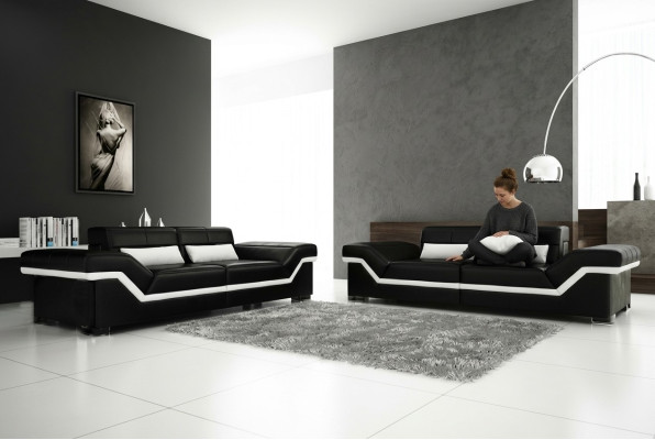 DIVANO IN PELLE, DIVANO GRANDE 3+3, DIVANO DESIGN, IMBOTTITO IN PELLE, COMPLETO DI DIVANI, DIVANO, SET DI DIVANI NUOVI