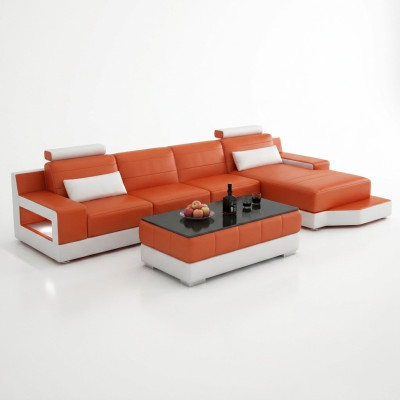Elegante divano ad angolo di design nero a forma di L per interni eleganti.