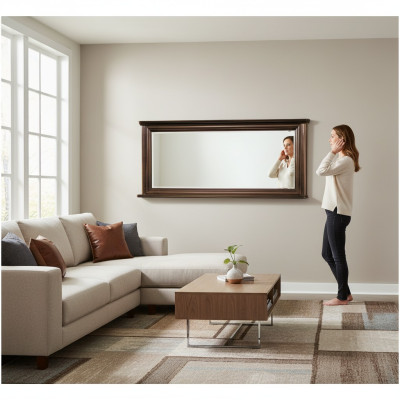 Cornice classica in legno vero XXL modello specchio 157x71 - Modello W-L1