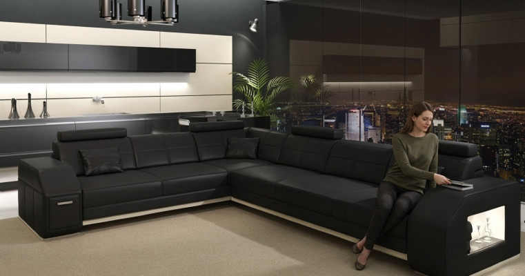 Divano in pelle Divano Set di divani 3+2+1 posti Set di divani Design Moderno Sofa