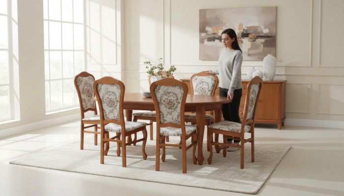 Tavolo da pranzo e 8 sedie Set da pranzo Gruppo da pranzo Tavolo classico Sedia Tavoli