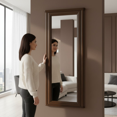 Specchio da designer classico Mobili italiani Specchio da parete in legno - Modello W-LP