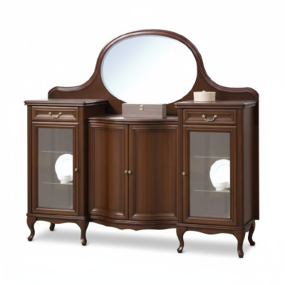 Specchio da terra antico classico in legno con ingrandimento W-NL-Kr Stand Spiegel Model.  Specchio da terra classico antico in legno con ingrandimento modello W-NL-Kr Stand Spiegel.