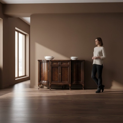Comò classico Comodini Armadio con cassetti Stile antico Armadio Modellato in legno