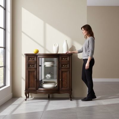 Comò classico Vetrina Sideboard Comodini Armadietto con cassetti Bar