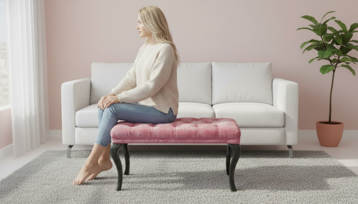 Chesterfield Pouf Poggiapiedi Pouf di servizio Ottomana Divano Pelle Tessuto TORBAY II Nuovo