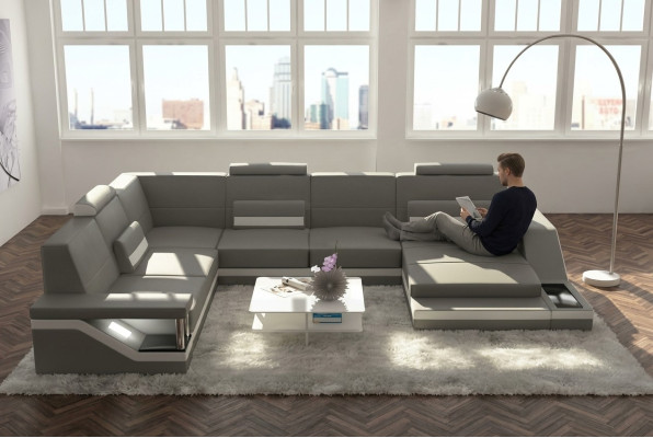 Divano a forma di U di design, divano ad angolo imbottito, set di divani ad angolo, divano, divano d'angolo, soggiorno