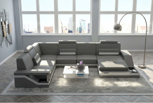 Divano a forma di U di design, divano ad angolo imbottito, set di divani ad angolo, divano, divano d'angolo, soggiorno
