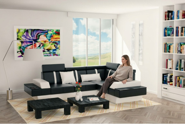 Designer divano d'angolo per soggiorno Nuovo divano divano divano imbottito divano in pelle set di divani