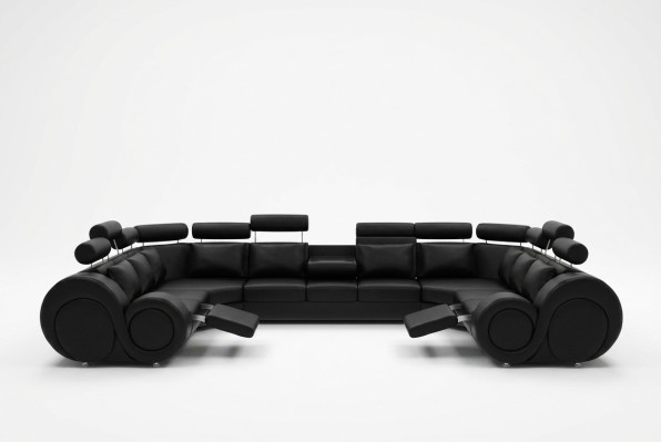 Divano ad angolo in pelle Divano imbottito Divano XXL Big Salotto in pelle Divano Sofa Berlino 6