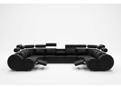 Divano ad angolo in pelle Divano imbottito Divano XXL Big Salotto in pelle Divano Sofa Berlino 6
