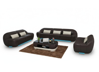 Divano in pelle Divano Salotto Set di divani Divano ad angolo Set da divano Design Decorazione Moderno Divano