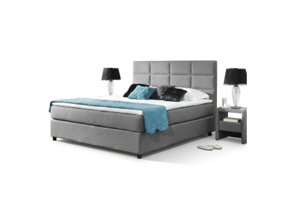 Letto matrimoniale imbottito in pelle Continental Boxspring.