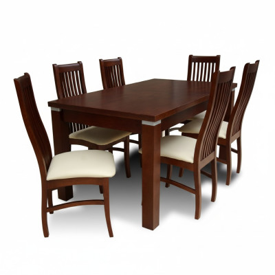 Tavolo da pranzo + 6 sedie per set da pranzo da sala da pranzo Tavolo classico Nuovo