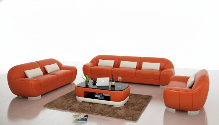 Divano in pelle Divano Composizione per soggiorno Divano ad angolo Set da salotto Sofa Design moderno