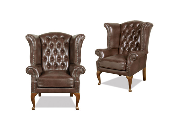 Chesterfield poltrona con braccioli Queen, aspetto antico, divano imbottito, nuovo, mobili per la TV.