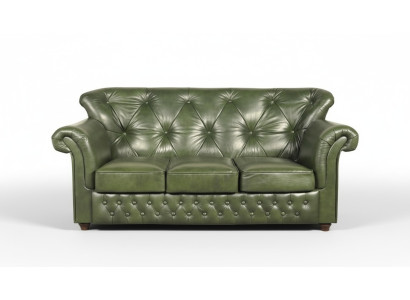 Divano Chesterfield XXL in pelle e tessuto nuovo.