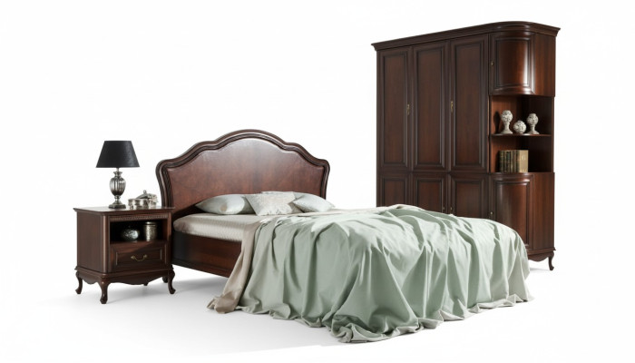 Letto classico, letto matrimoniale, letto matrimoniale, letto in pelle, camera da letto Chippendale Verona V.