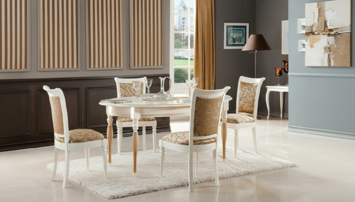 Sala da pranzo Set di sedie Gruppo da pranzo Tavolo Legno massiccio Legno massello 4 sedie con tavolo Nuovo