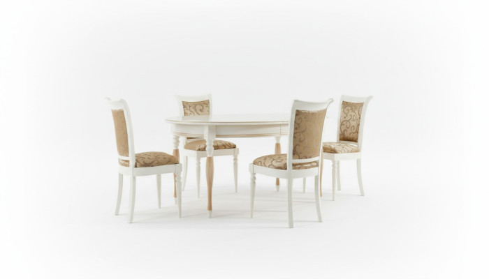 Sala da pranzo Set di sedie Gruppo da pranzo Tavolo Legno massiccio Legno massello 4 sedie con tavolo Nuovo