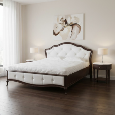 Letto Letto matrimoniale Letto matrimoniale Letto reale Camera da letto Letto classico in pelle Modello V-2T