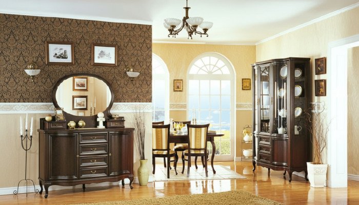 Classico sala da pranzo vetrina comò sedie tavolo Chippendale soggiorno 10 pezzi