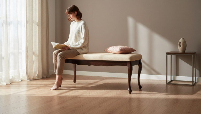 Classico pouf Ottomana poggiapiedi Chippendale Royal Sgabello Modello W-Bsz
