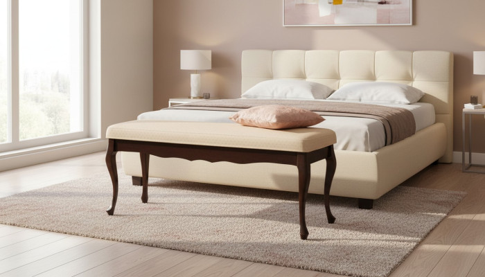 Classico pouf Ottomana poggiapiedi Chippendale Royal Sgabello Modello W-Bsz