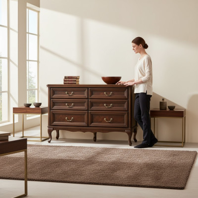 Cassettiera classica stile antico in legno, credenza tipo sideboard Italia